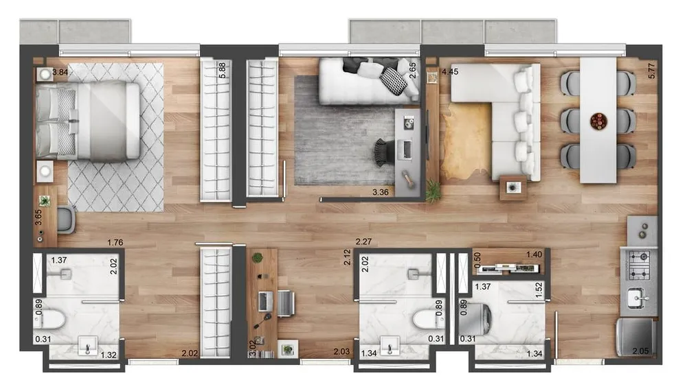 Apartamento, 1 quarto, 59 m² - Foto 11