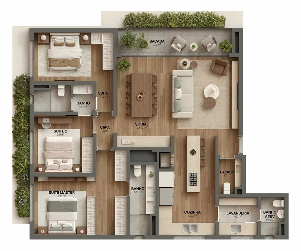 Apartamento, 3 quartos, 142 m² - Foto 1