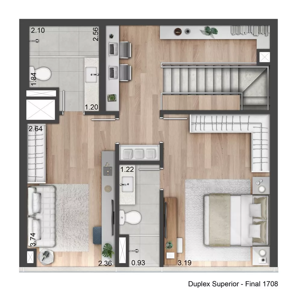 Apartamento à venda com 1 quarto, 45m² - Foto 3