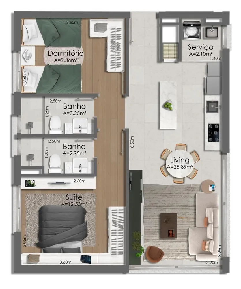 Apartamento, 2 quartos, 65 m² - Foto 1