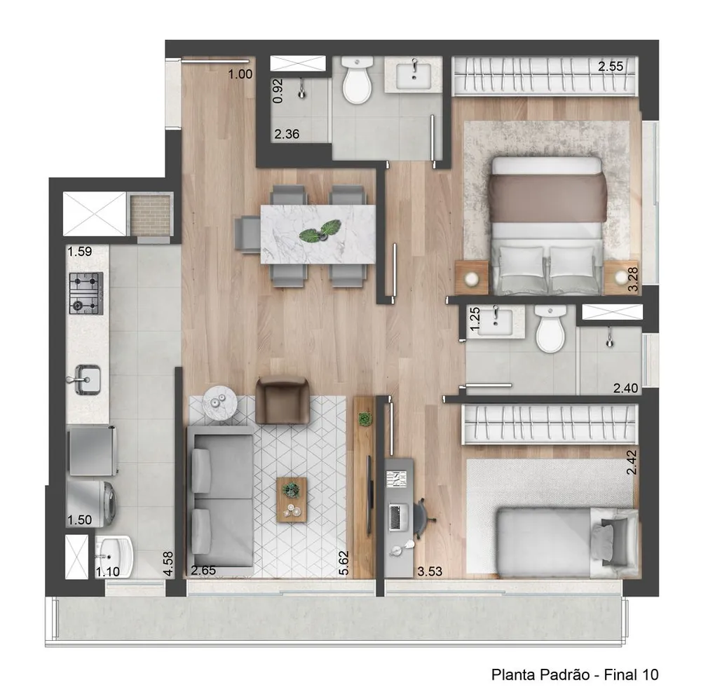 Apartamento, 1 quarto, 55 m² - Foto 5