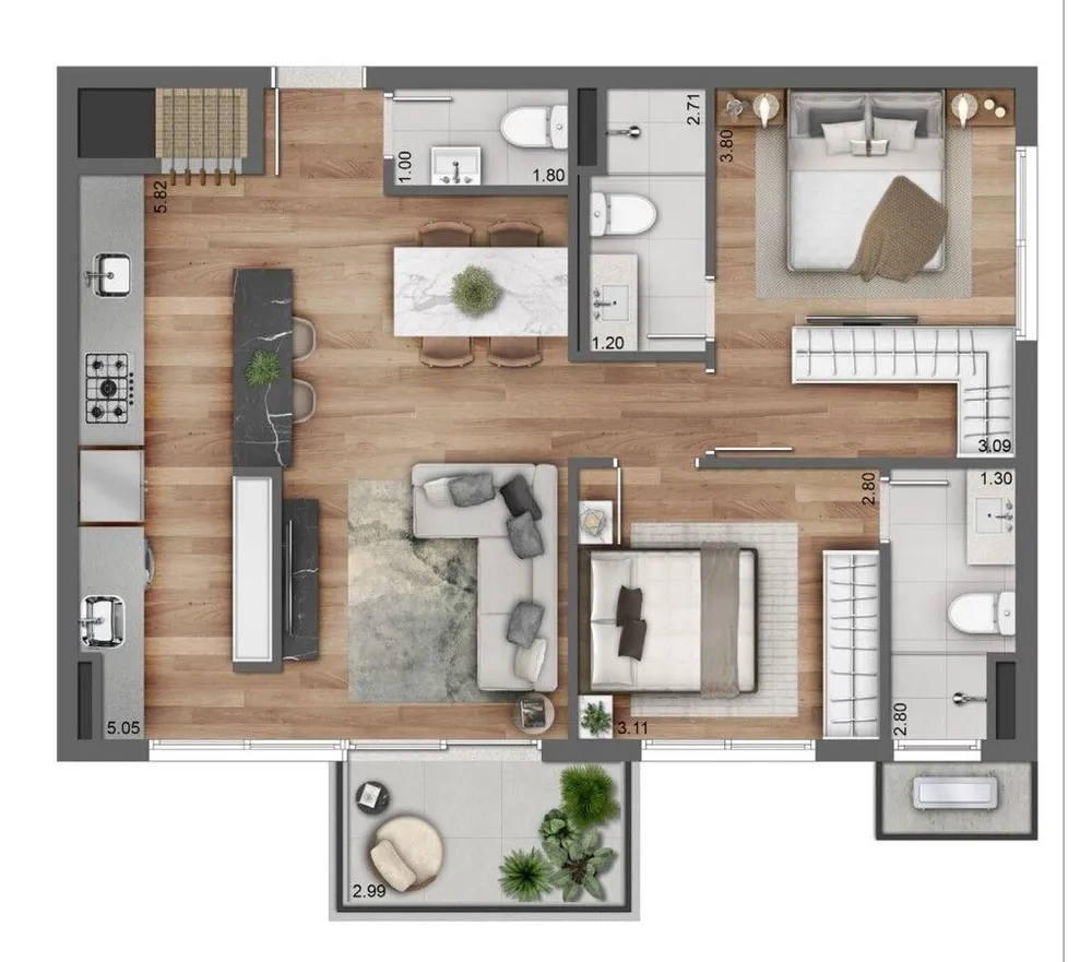 Apartamento, 2 quartos, 76 m² - Foto 10