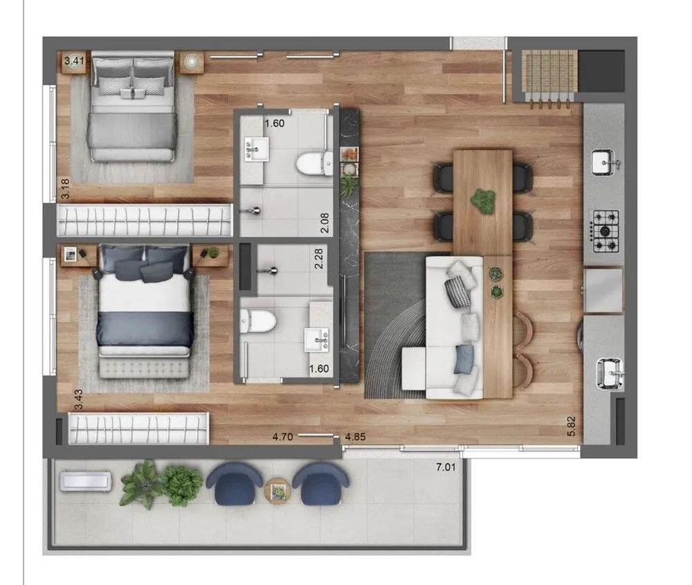 Apartamento, 2 quartos, 76 m² - Foto 8