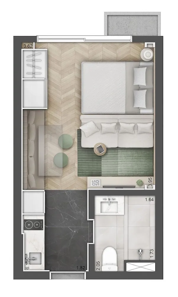 Kitnet-Studio, 43 m² - Foto 8