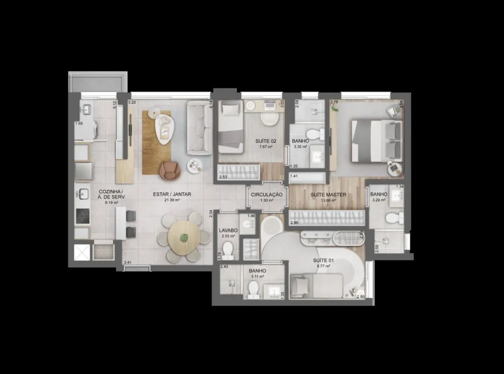 Apartamento, 3 quartos, 88 m² - Foto 8