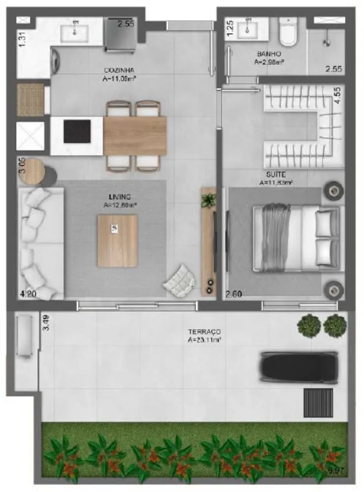 Apartamento, 1 quarto, 47 m² - Foto 9