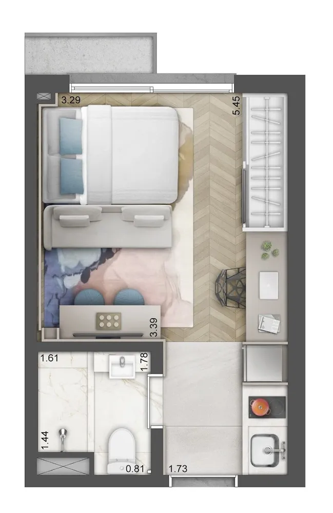 Apartamento, 1 quarto, 38 m² - Foto 3