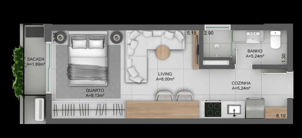 Apartamento, 1 quarto, 36 m² - Foto 9