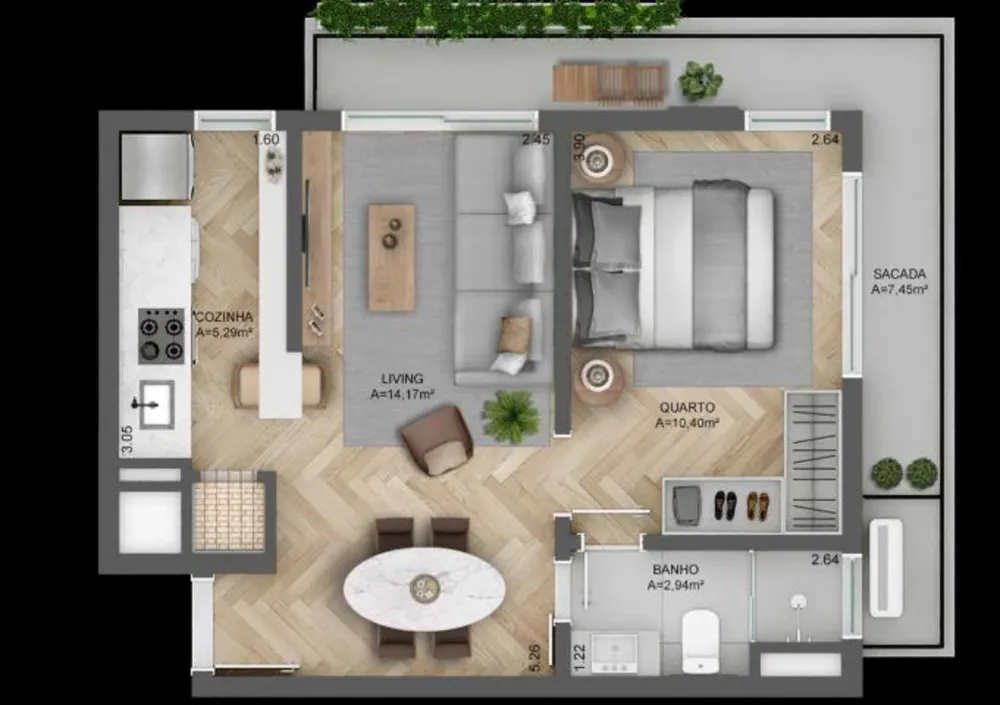 Apartamento, 1 quarto, 36 m² - Foto 6