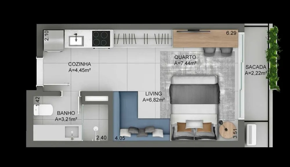 Apartamento, 1 quarto, 36 m² - Foto 5