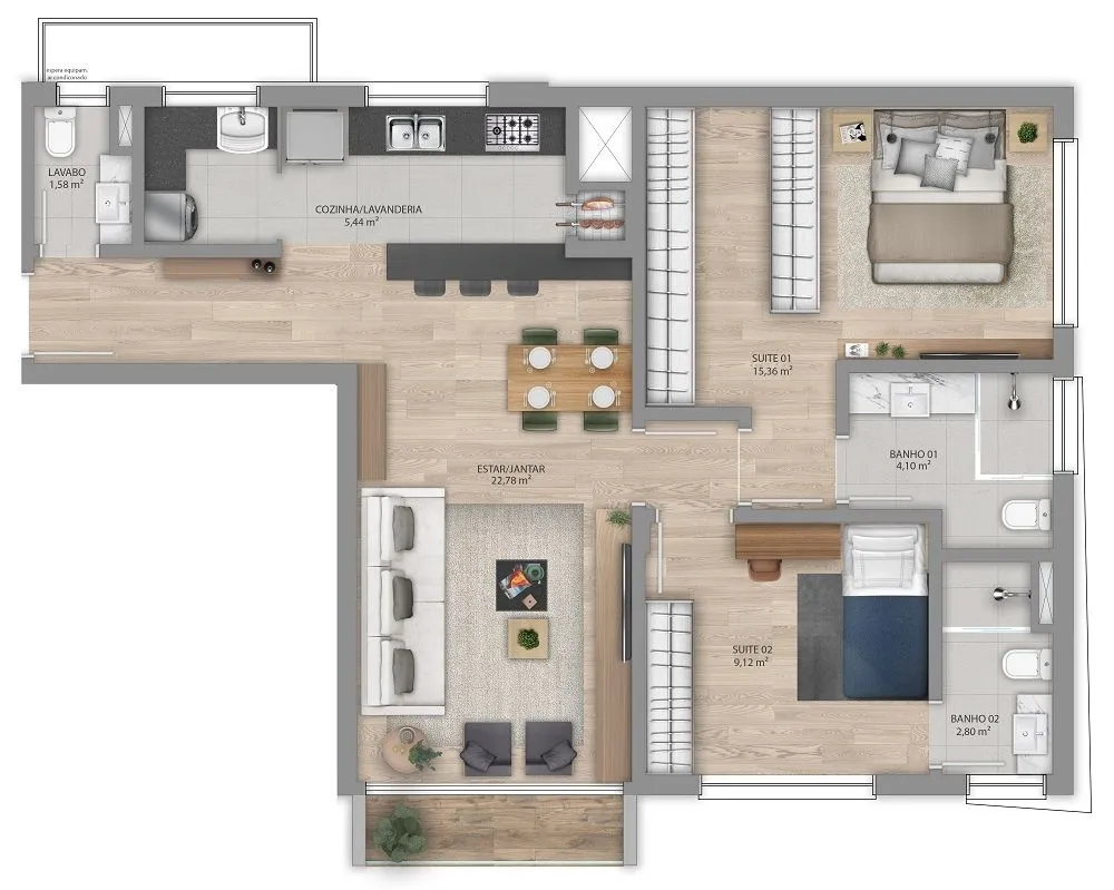 Apartamento, 2 quartos, 63 m² - Foto 6
