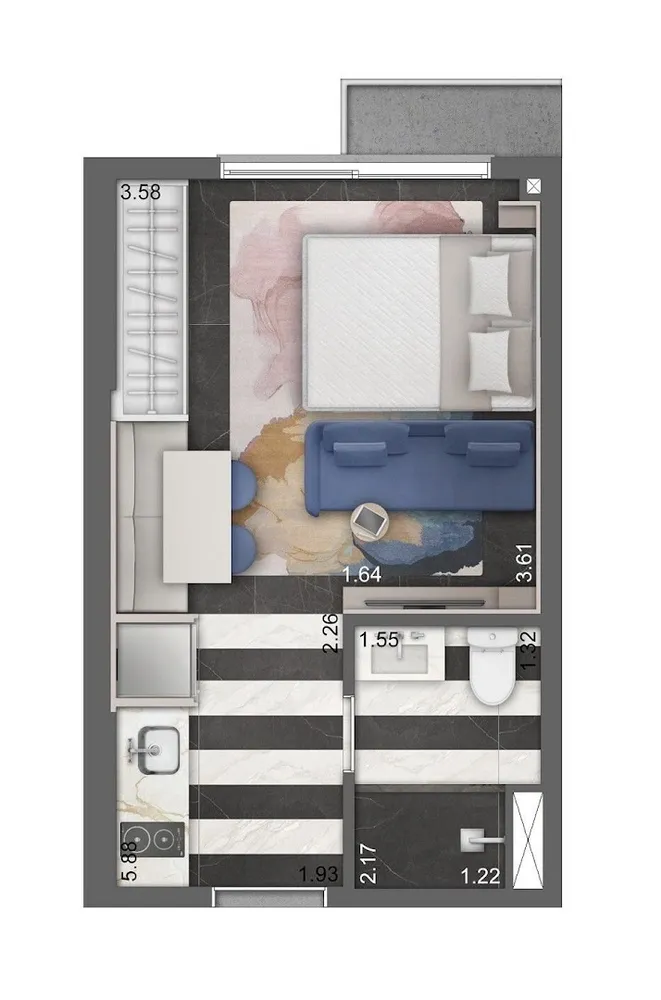 Kitnet-Studio, 24 m² - Foto 9