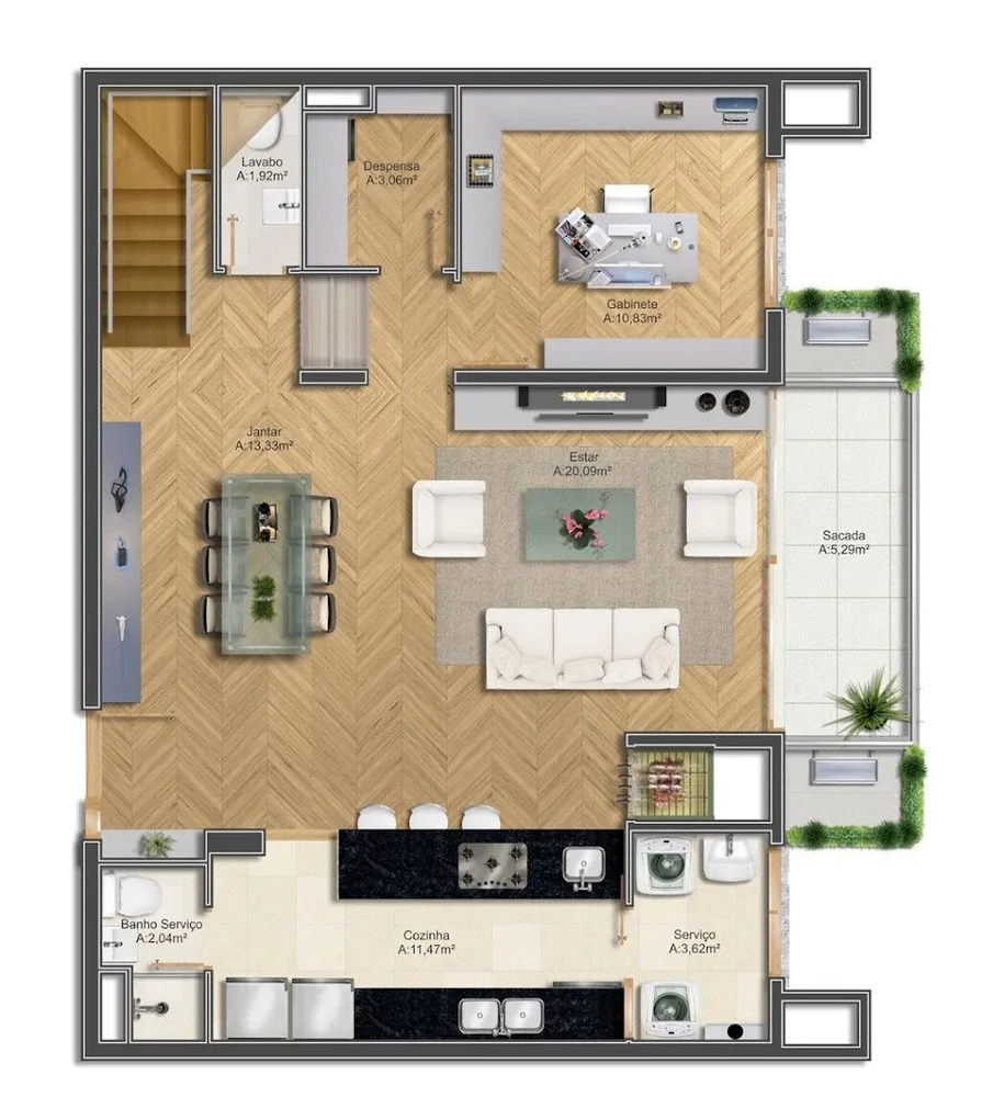 Apartamento, 3 quartos, 182 m² - Foto 7