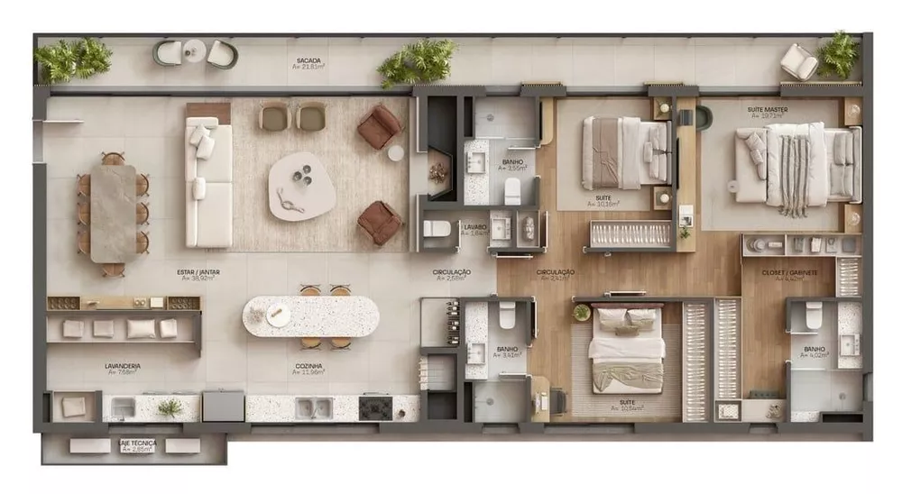 Apartamento à venda com 3 quartos, 167m² - Foto 1