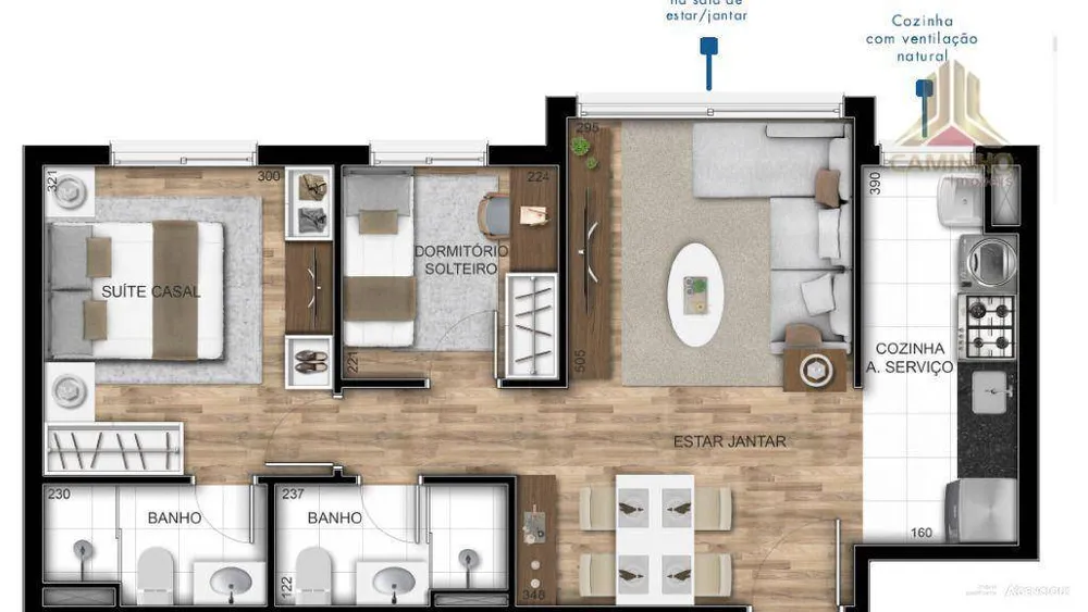Apartamento, 2 quartos, 52 m² - Foto 2
