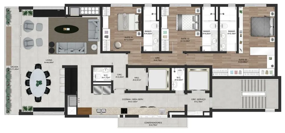 Apartamento, 3 quartos, 184 m² - Foto 11