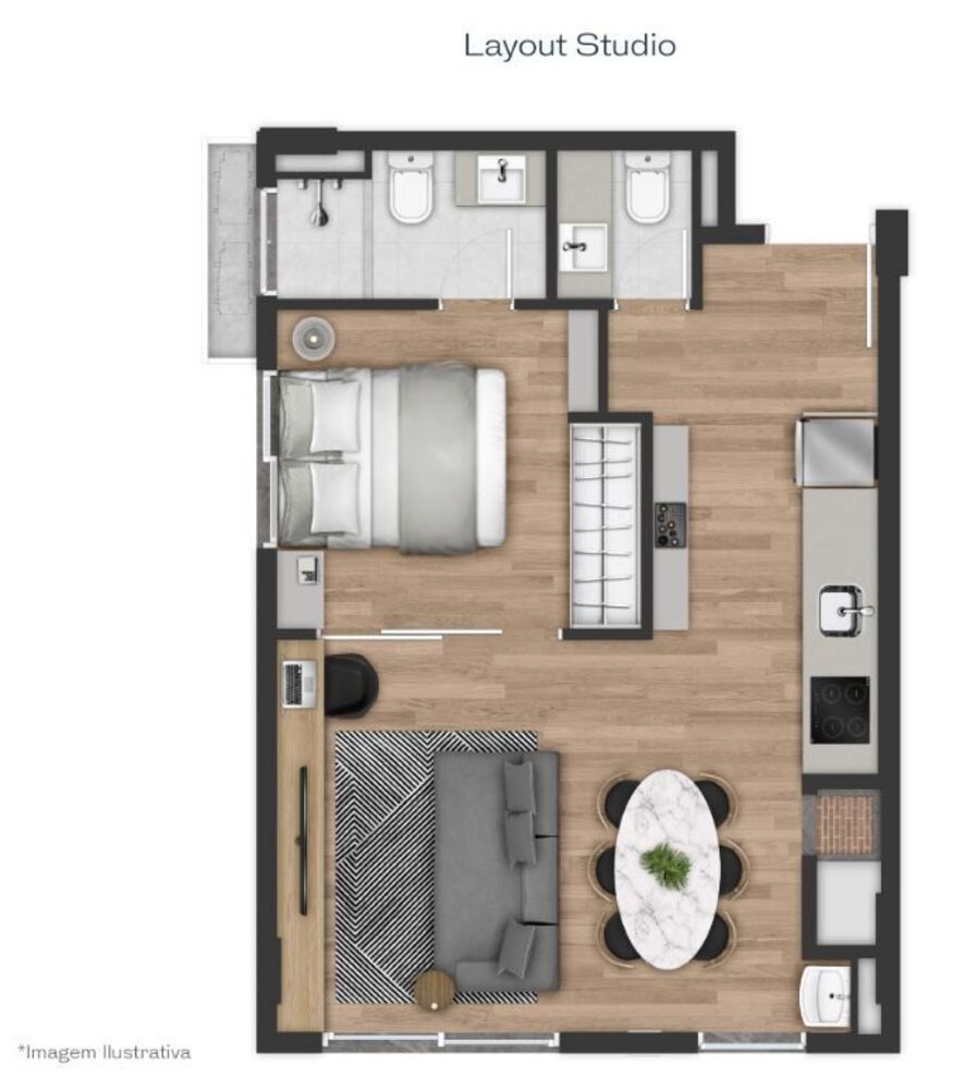 Kitnet e Studio à venda com 1 quarto, 45m² - Foto 4