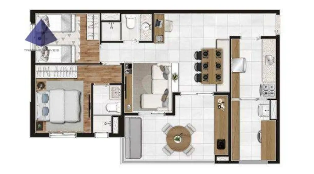 Apartamento, 3 quartos, 73 m² - Foto 2