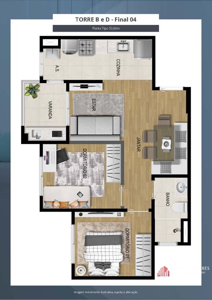 Apartamento, 2 quartos, 53 m² - Foto 7