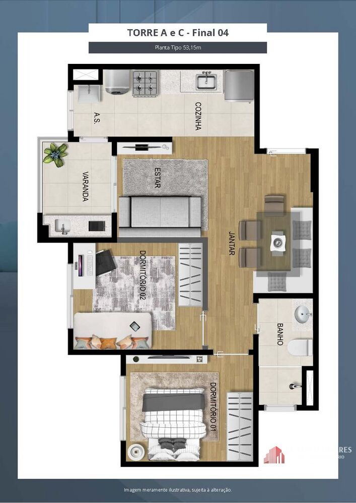 Apartamento, 2 quartos, 53 m² - Foto 8