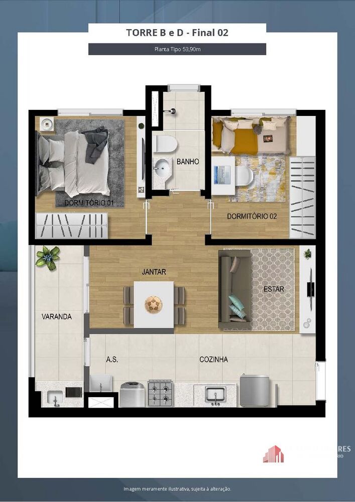 Apartamento, 2 quartos, 53 m² - Foto 16