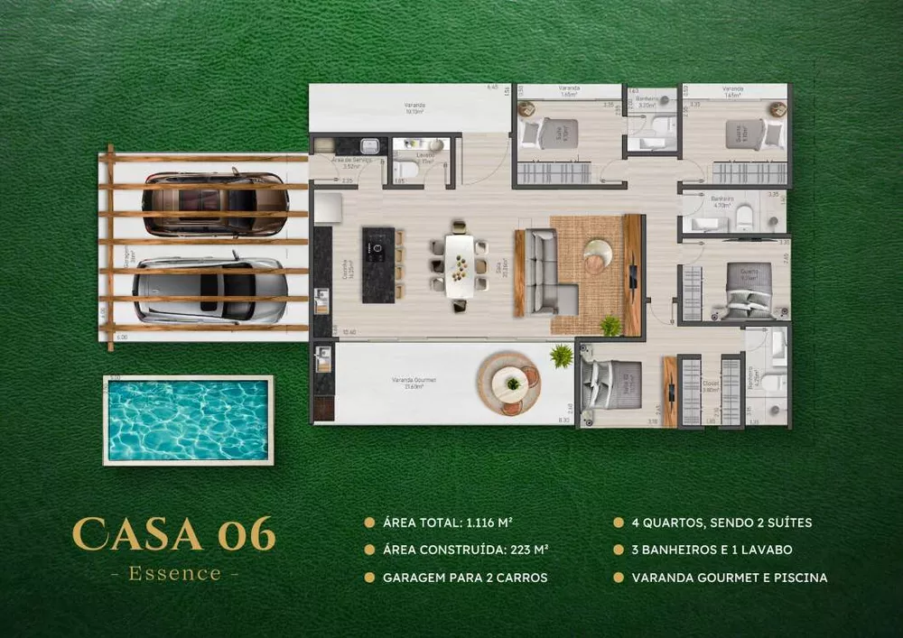 Casa de Condomínio, 4 quartos - Foto 3