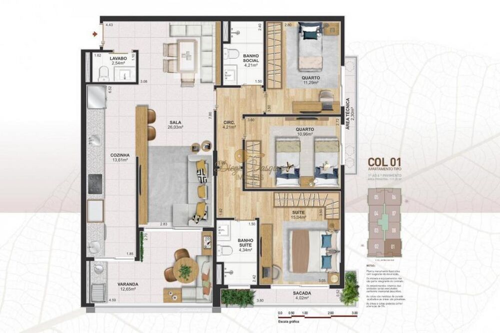 Apartamento à venda com 3 quartos, 111m² - Foto 2