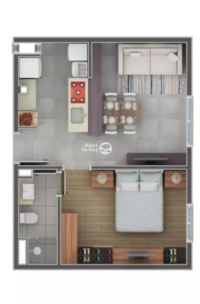 Apartamento à venda com 1 quarto, 68m² - Foto 2