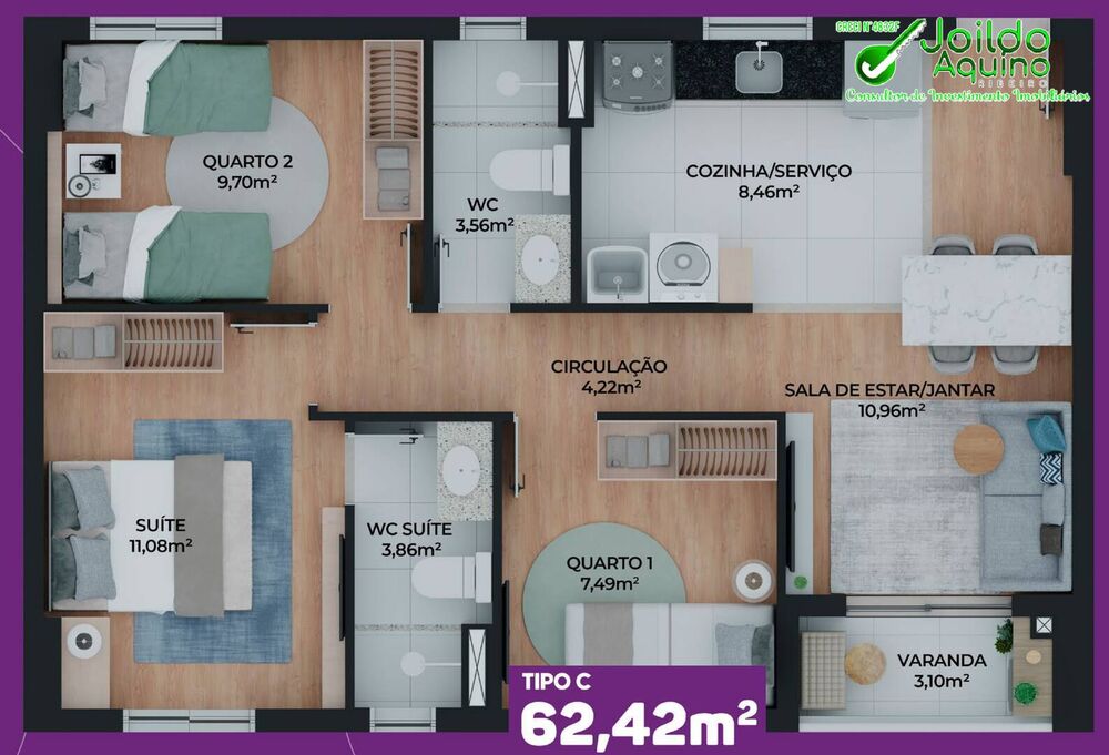 Apartamento, 2 quartos, 50 m² - Foto 3