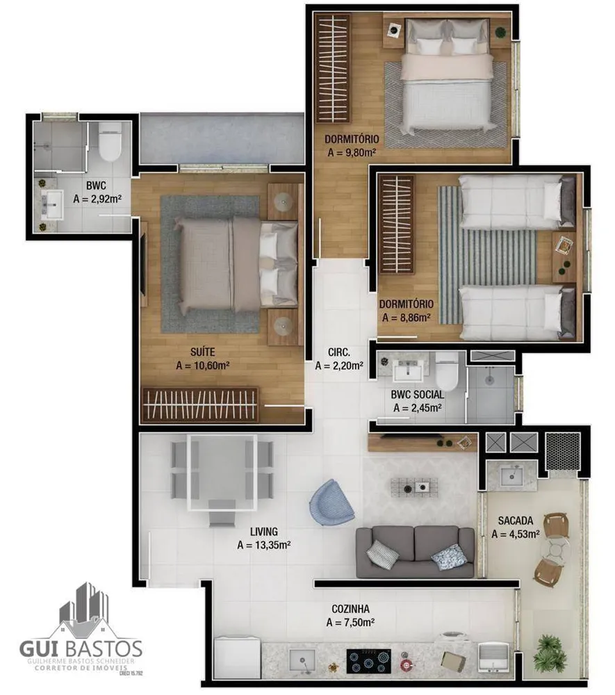 Apartamento, 2 quartos, 70 m² - Foto 4