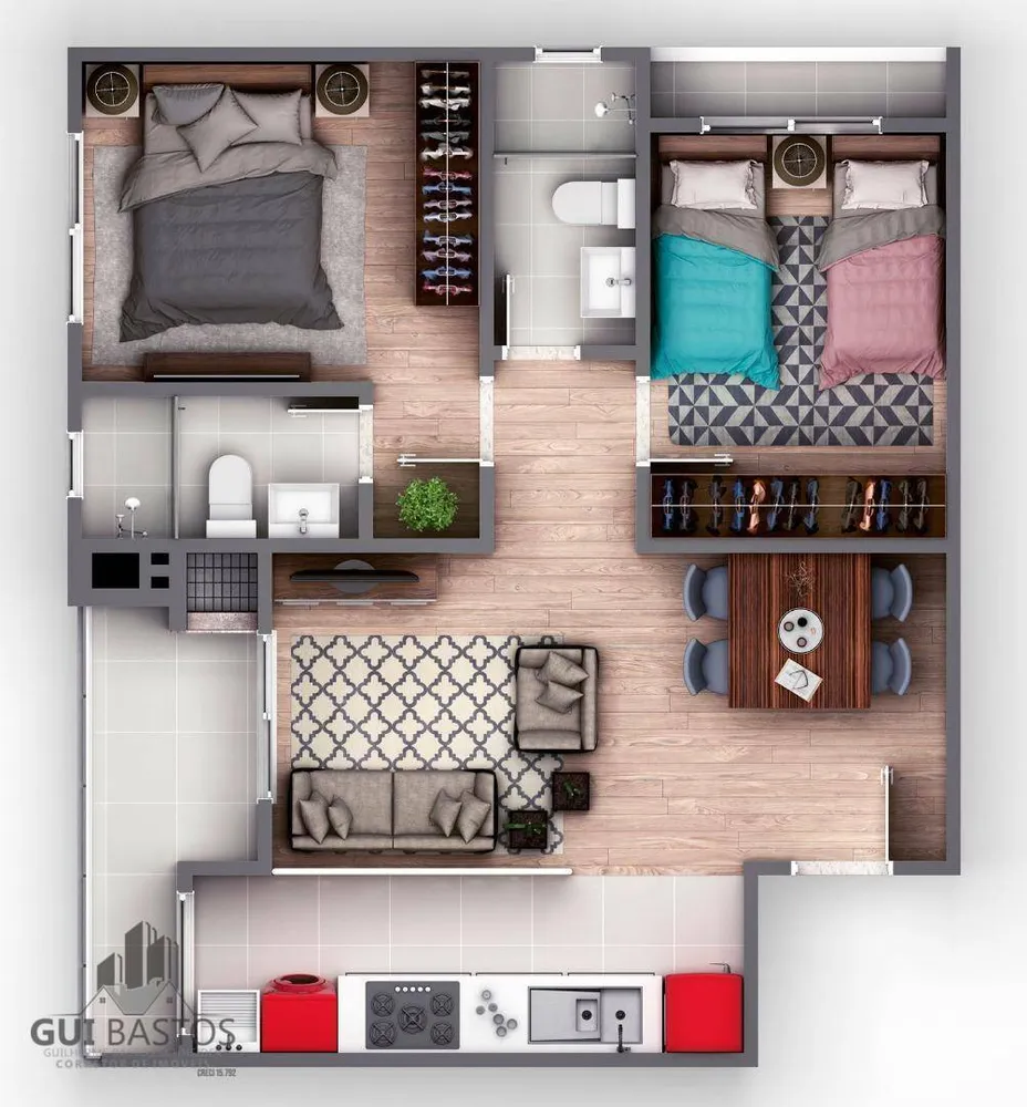 Apartamento, 2 quartos, 61 m² - Foto 3