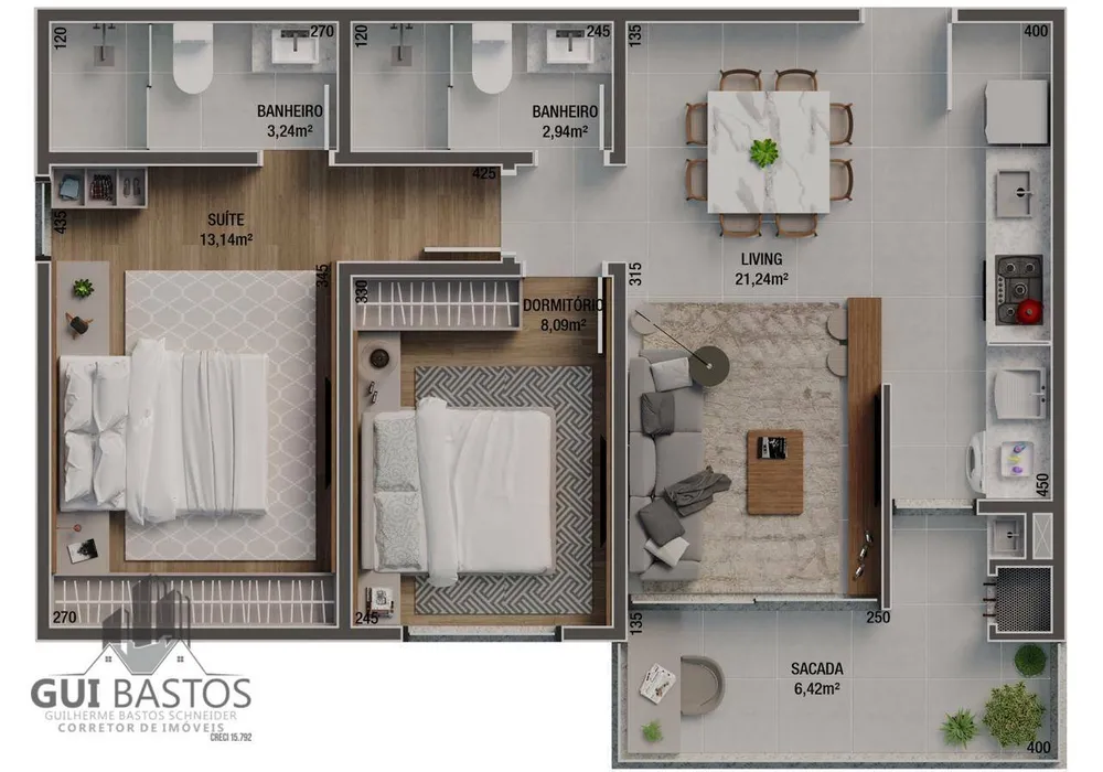 Apartamento, 1 quarto, 64 m² - Foto 3