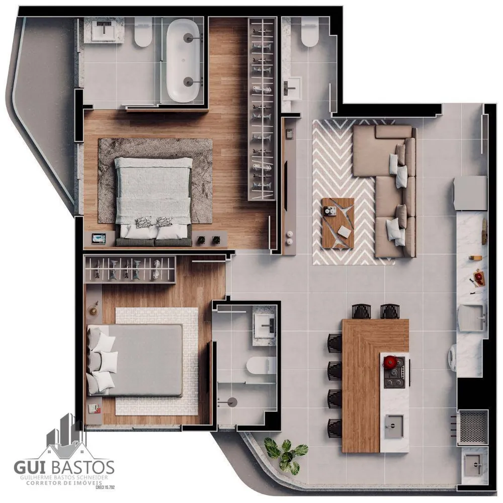 Apartamento, 2 quartos, 72 m² - Foto 3