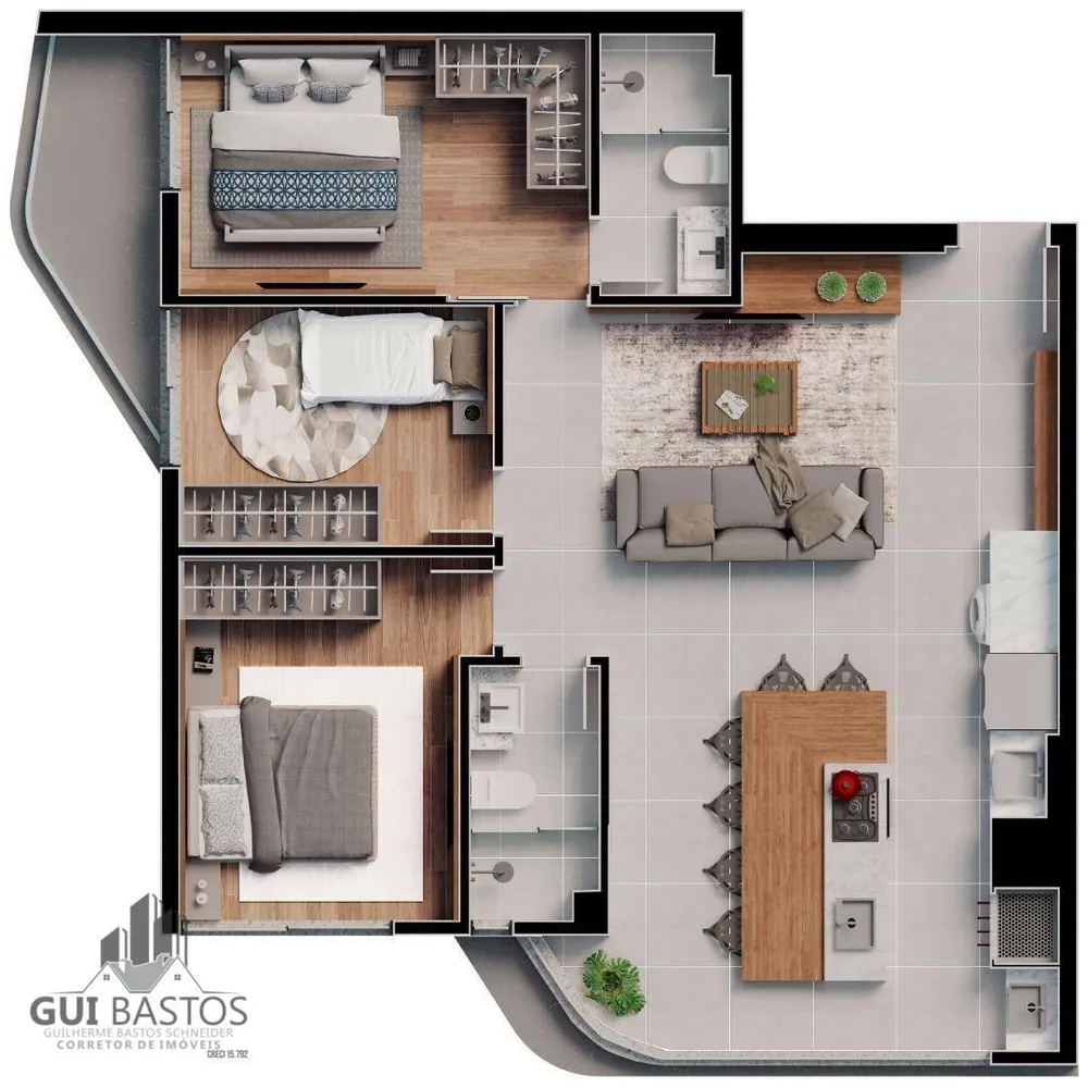 Apartamento, 2 quartos, 72 m² - Foto 2