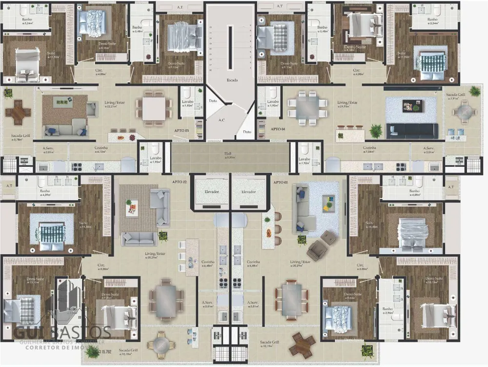 Apartamento, 3 quartos, 140 m² - Foto 2