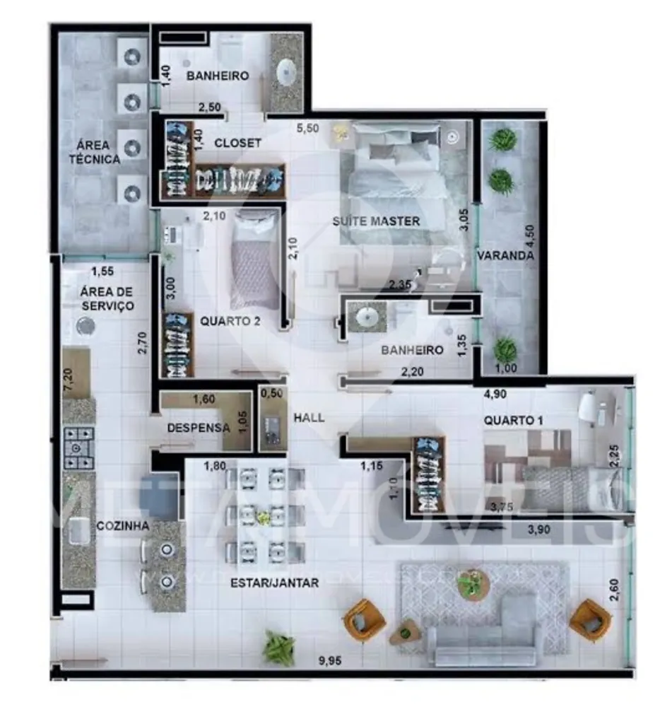 Apartamento, 3 quartos, 82 m² - Foto 3