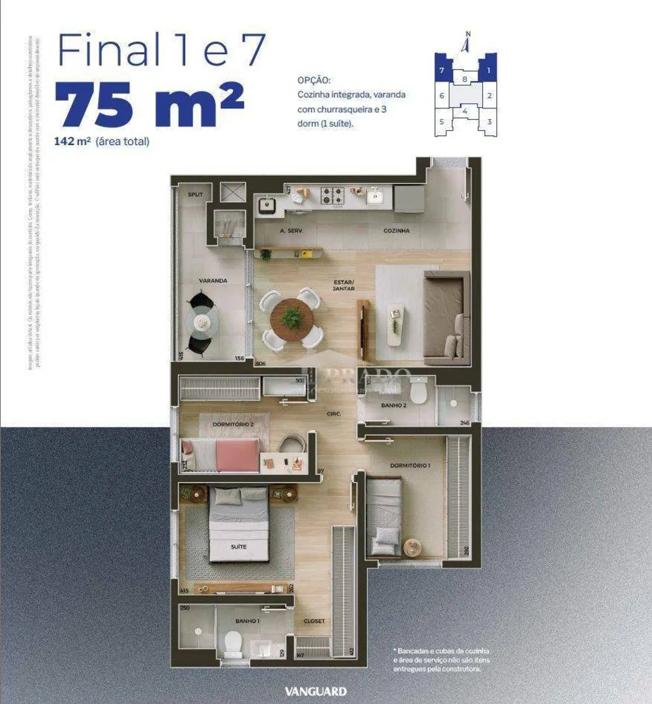 Apartamento, 3 quartos, 75 m² - Foto 1