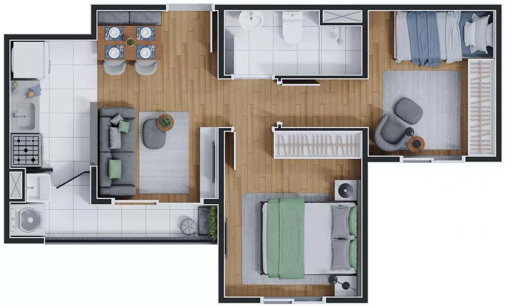 Apartamento à venda com 2 quartos, 40m² - Foto 2