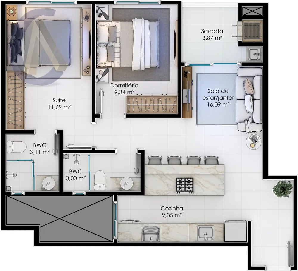 Apartamento, 2 quartos, 64 m² - Foto 3