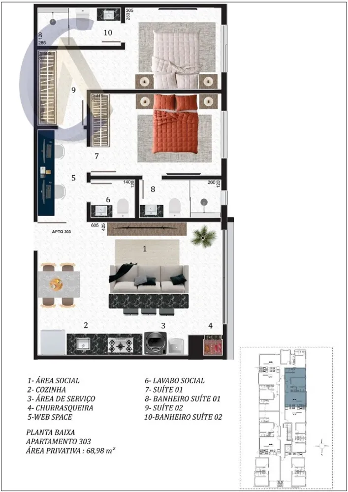 Apartamento, 2 quartos, 82 m² - Foto 2