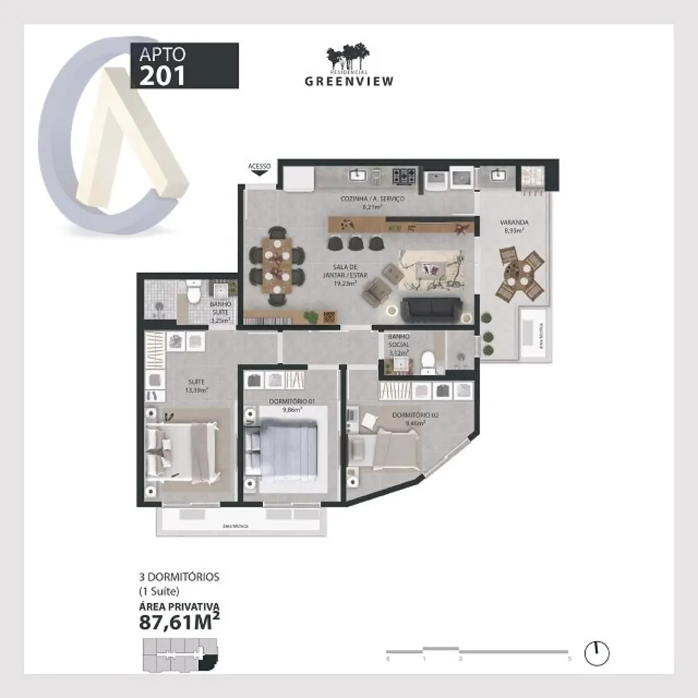 Apartamento, 3 quartos, 87 m² - Foto 3