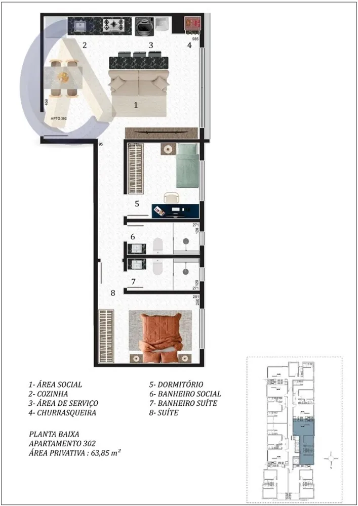 Apartamento, 2 quartos, 77 m² - Foto 2