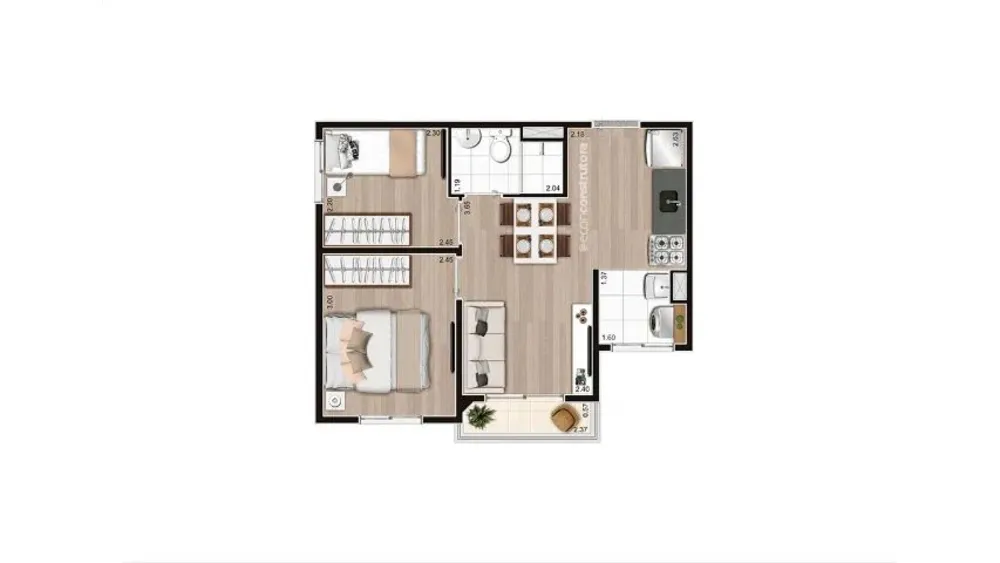 Apartamento, 2 quartos, 37 m² - Foto 1