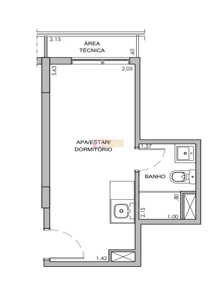 Apartamento, 1 quarto, 18 m² - Foto 6