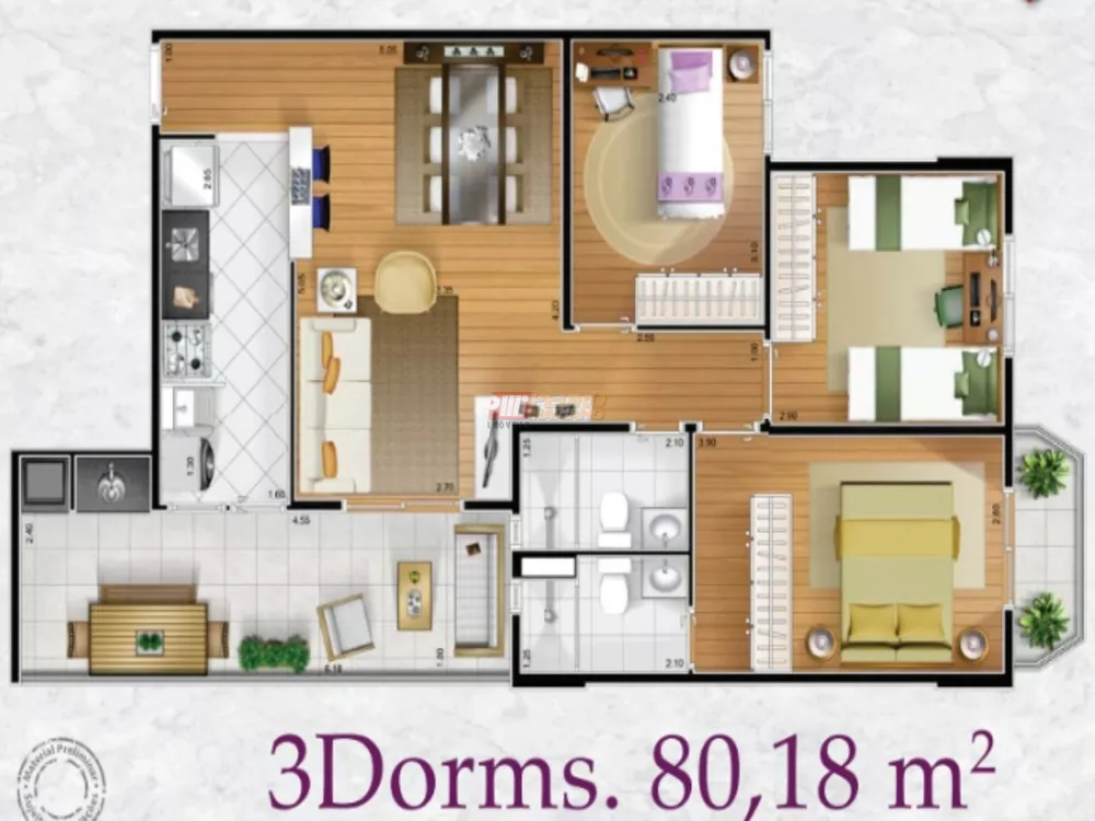 Apartamento, 3 quartos, 80 m² - Foto 46