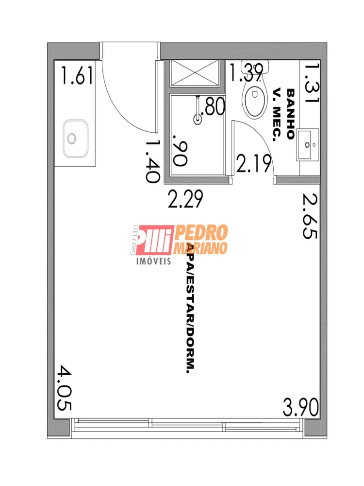 Apartamento, 1 quarto, 18 m² - Foto 1