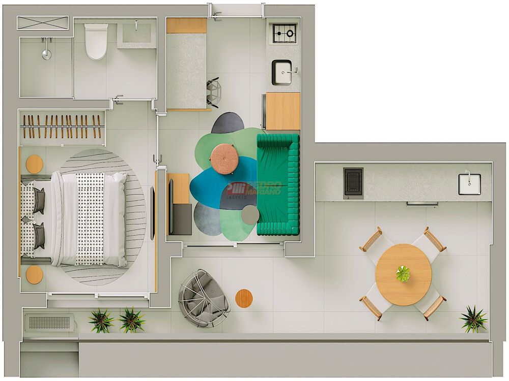 Apartamento Lançamentos com 1 quarto, 42m² - Foto 1