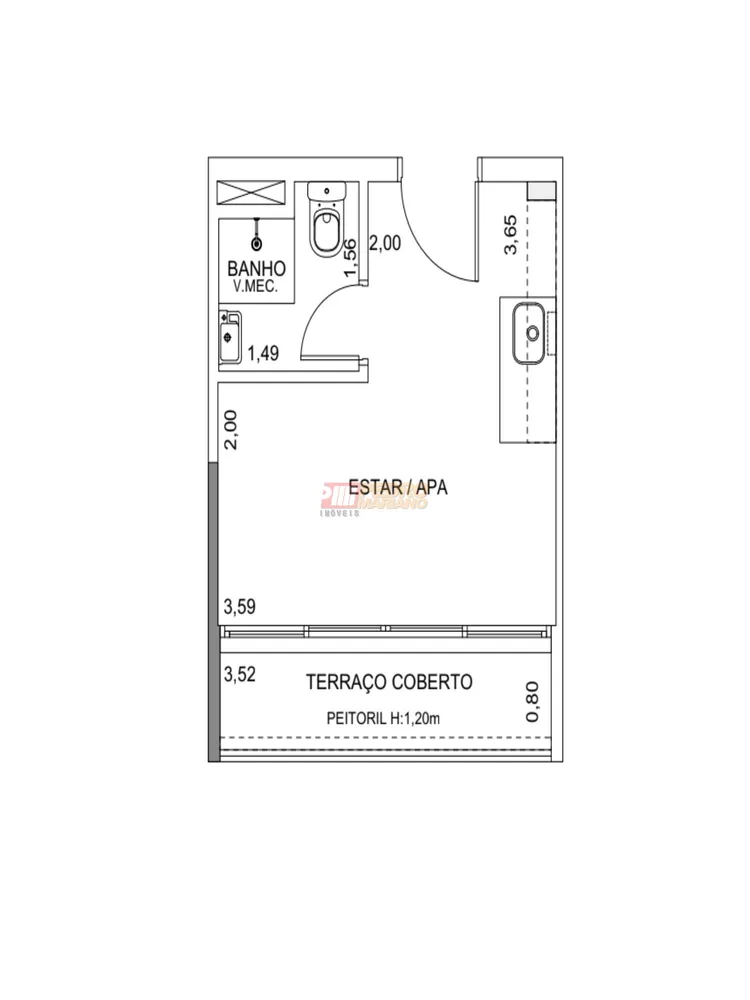 Apartamento, 1 quarto, 24 m² - Foto 2