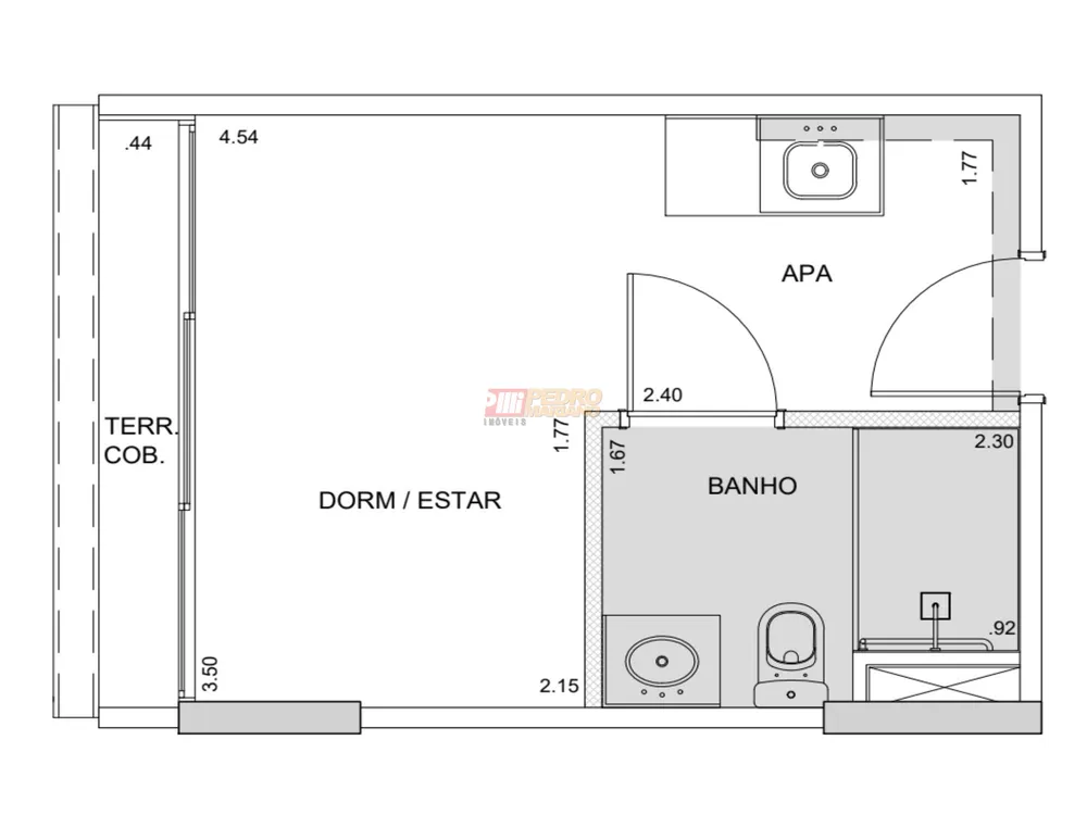 Apartamento, 1 quarto, 19 m² - Foto 3