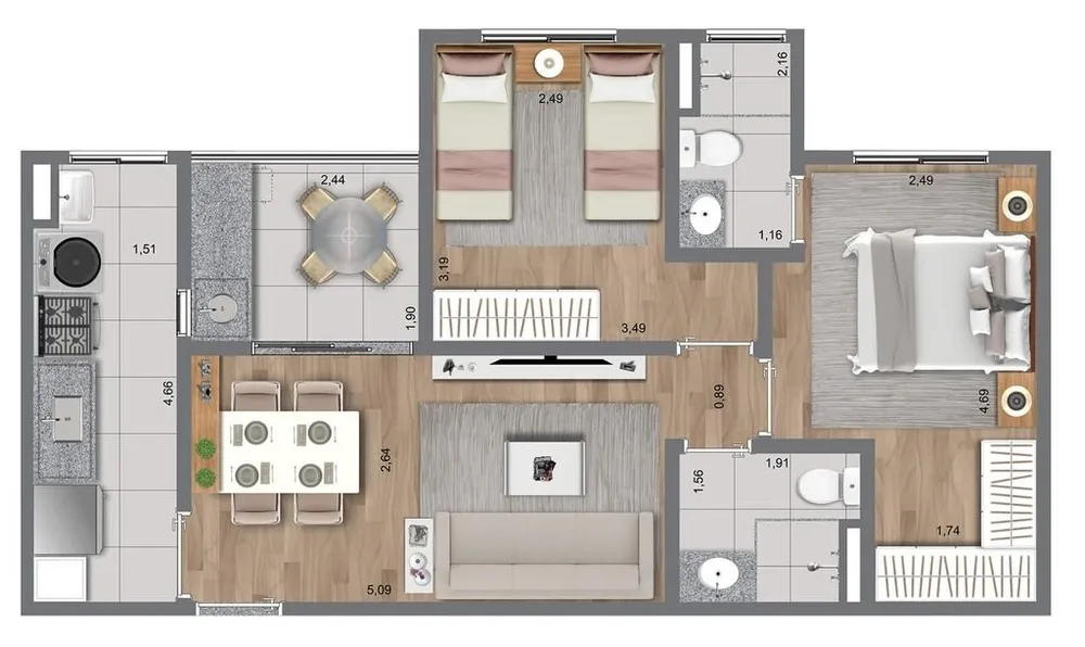 Apartamento, 2 quartos, 67 m² - Foto 10